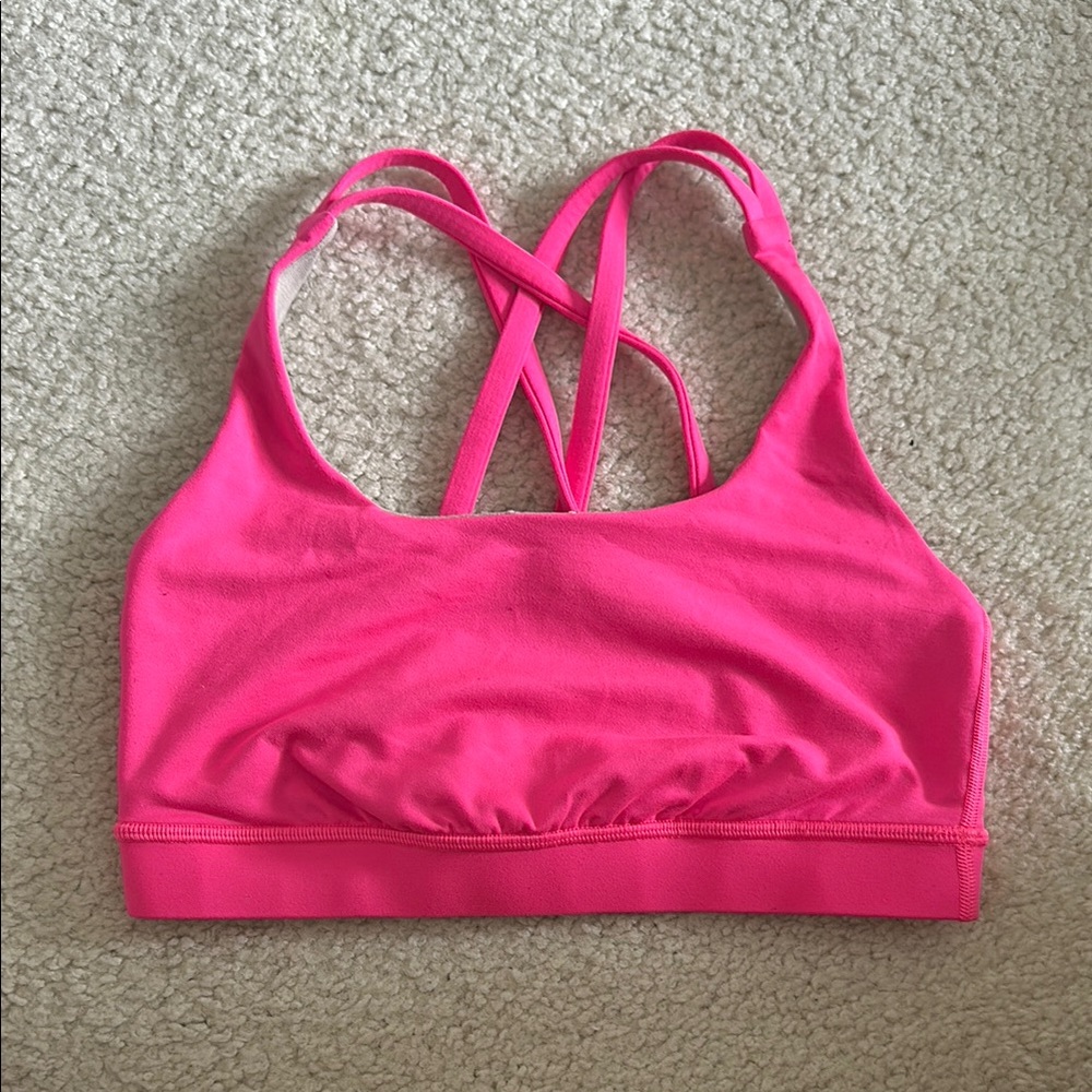 Lululemon (6) Vibrant Pink Strappy Sports Bra